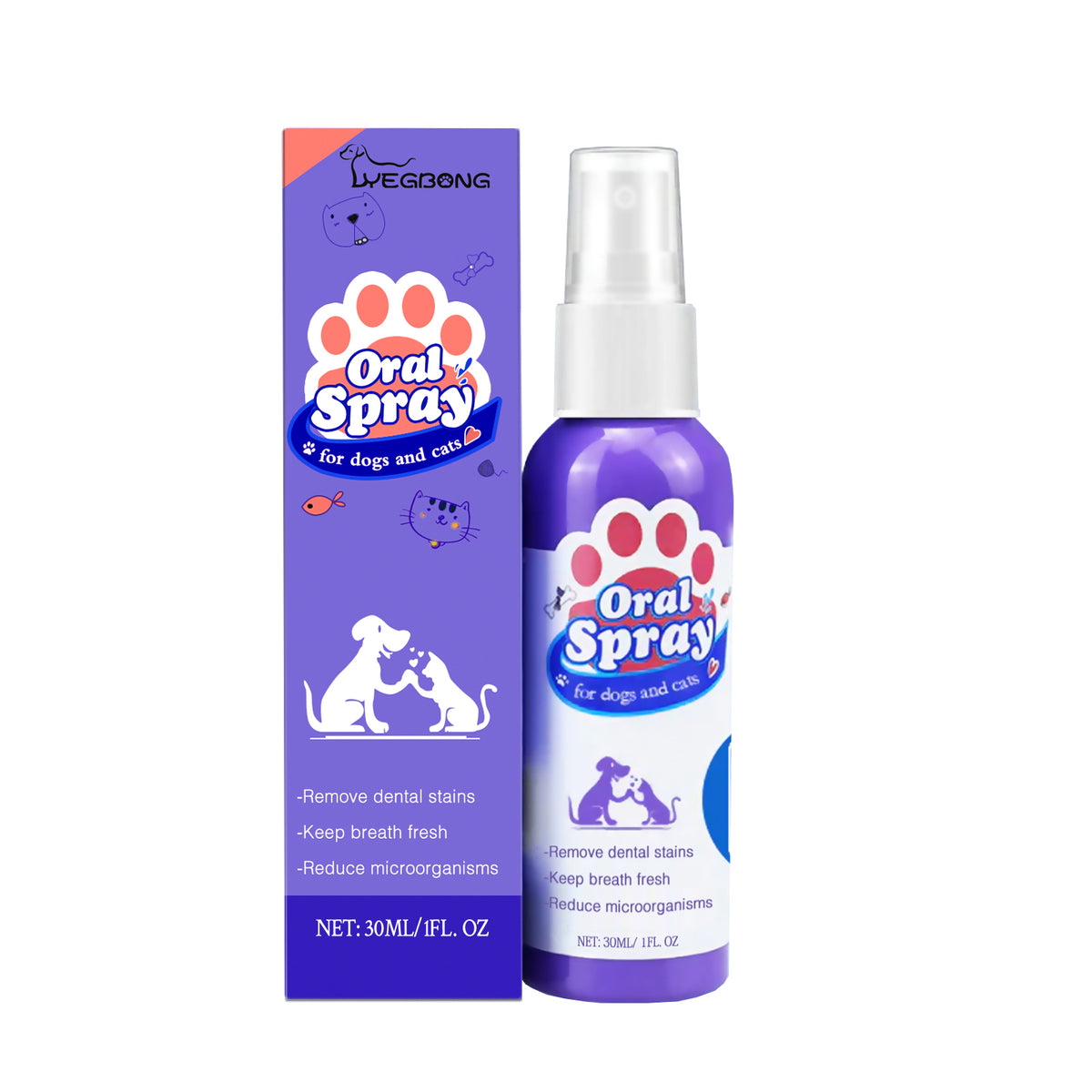 Spray Dental para Cães e Gatos – Hálito Fresco Sem Escovar
